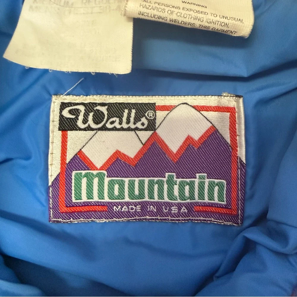 Vintage Walls Mountain Western Aztec Pattern Lined Bomber Jacket, Size Large - Picture 4 of 10